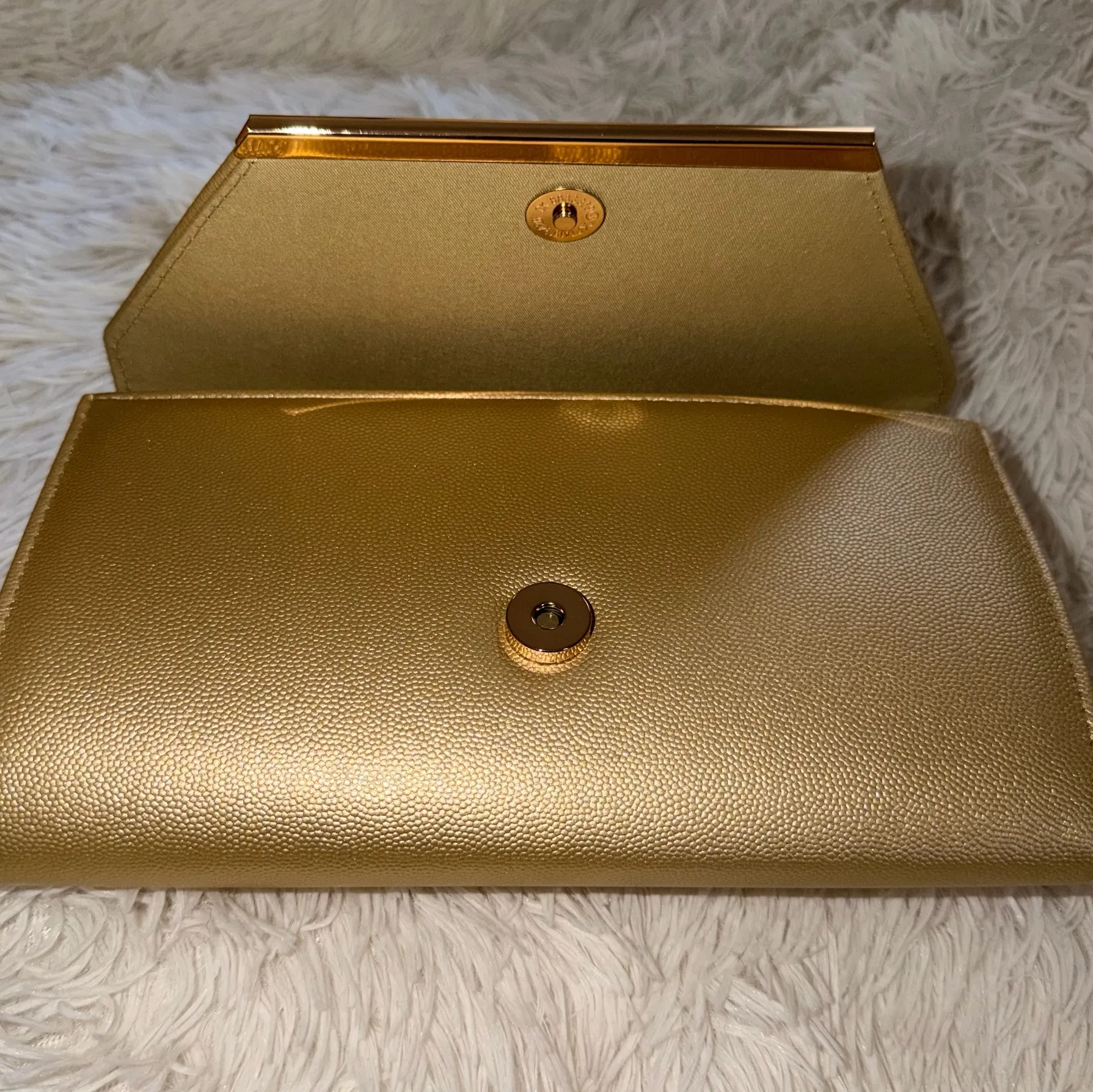 Christian Lacroix Glam Caviar Clutch In Gold - NWT - Image 6
