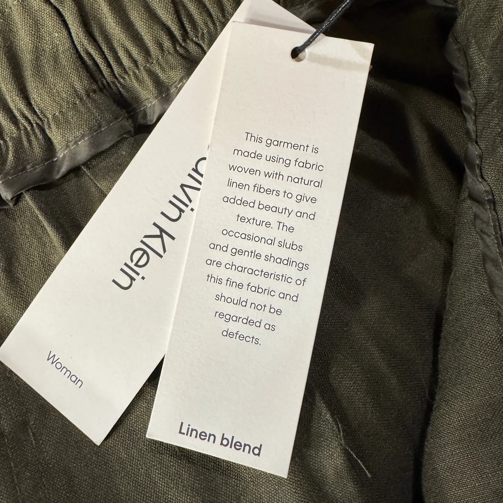 Calvin Klein 2X-Large Wide Leg Crop Pants Linen Blend Belt Paperbag High Waist - Image 6