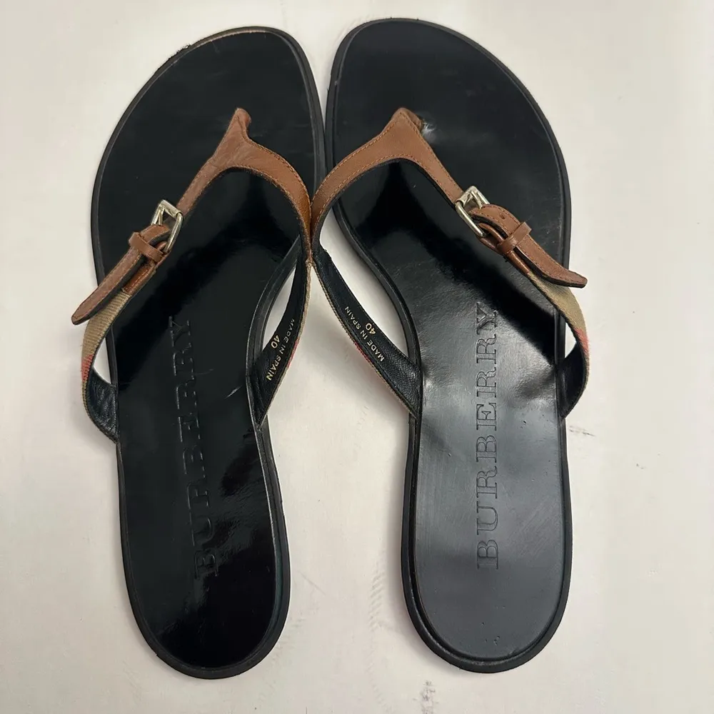 Burberry Masie Nova check Thong Flat Thong Sandals Size EU 40 - Image 2