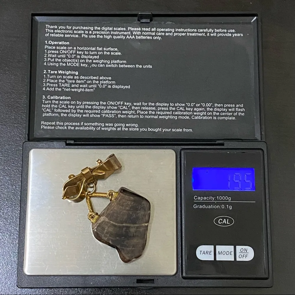 Vintage Agate Semi Precious Stone Bow Dangle Brooch - Image 8