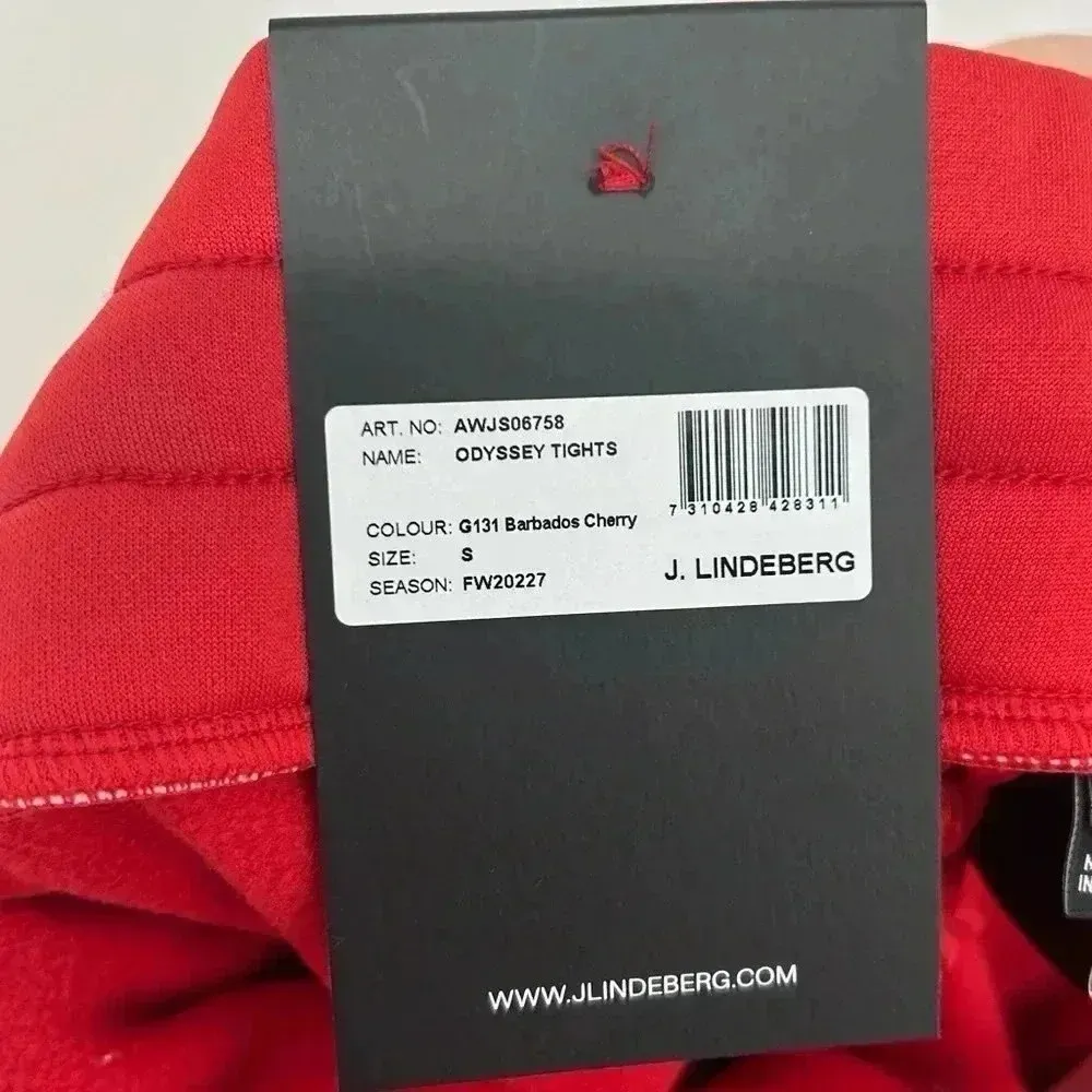 J.Lindeberg Odyssey Tights Womens Small Red High Waisted Leggings NWT Luxury Gray - Image 3