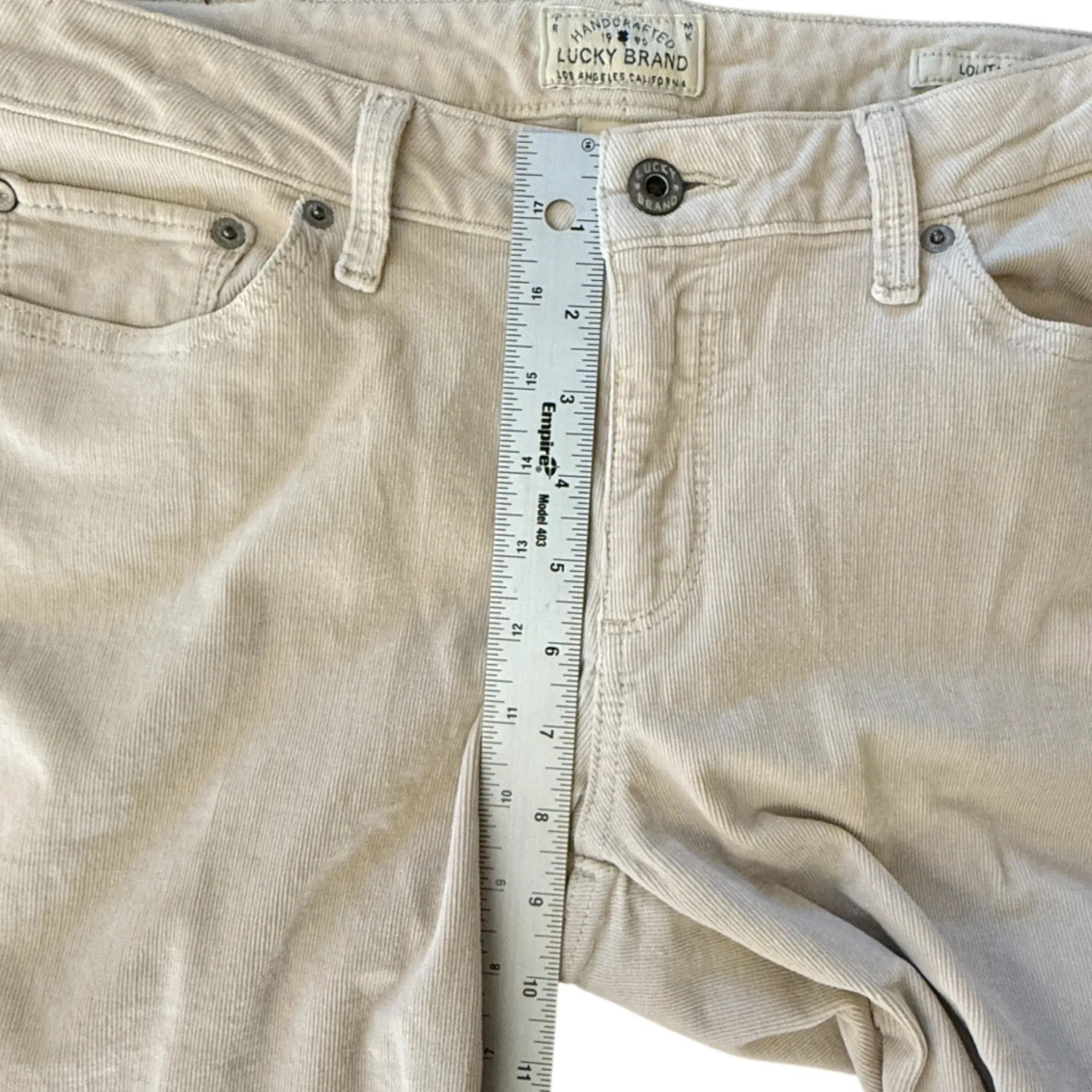 Lucky Brand Lolita Skinny Corduroy Pants Tan Beige Size 10/30 - Image 10