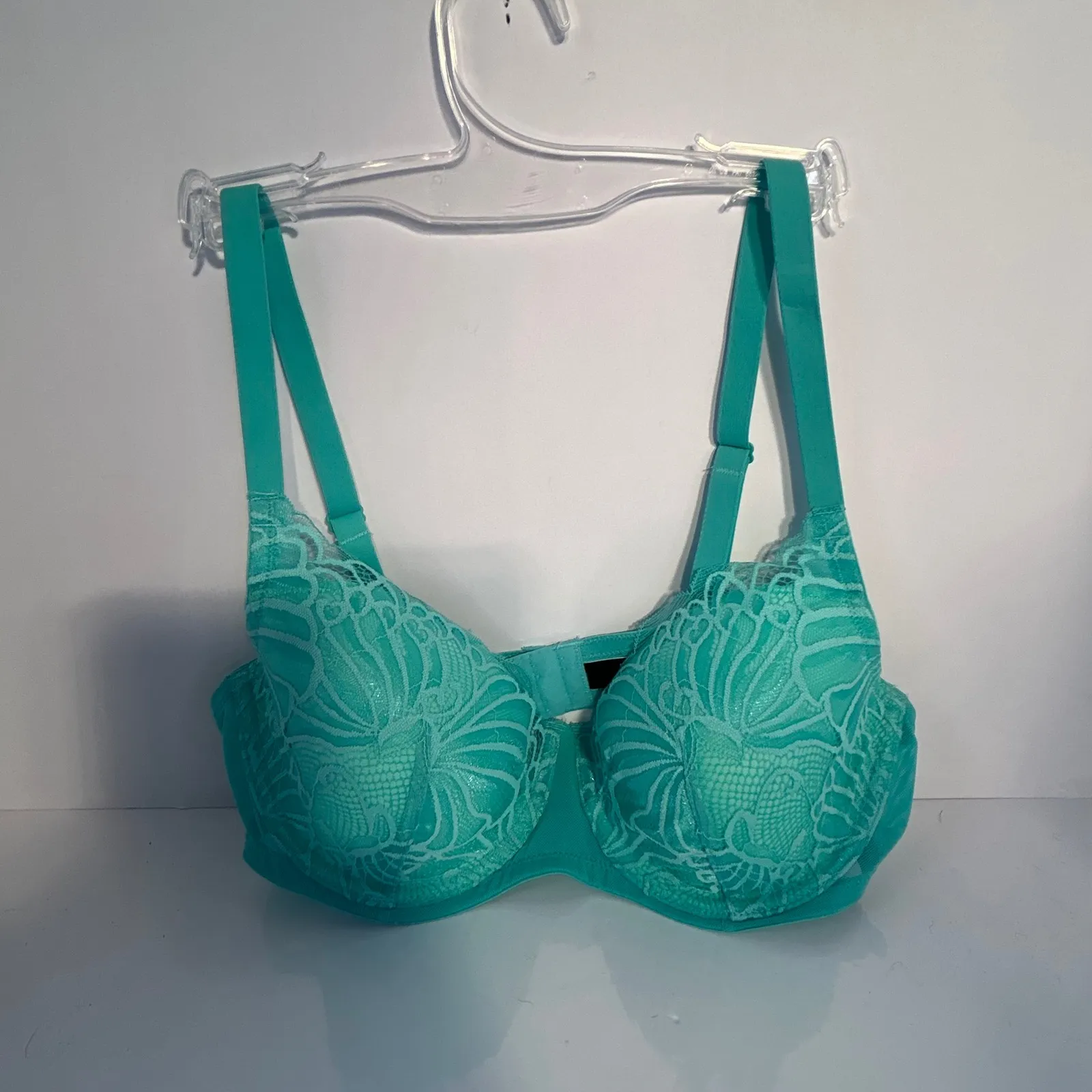 Felina 36C Turquoise Lace Balconette Bra Style 135061 Padded Underwire - Image 2