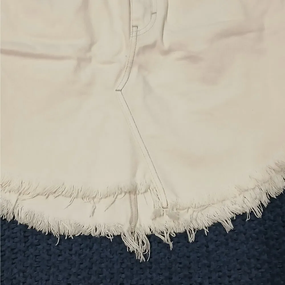 We The Free Bailey Denim Jeans Cut Off Skirt Sz 28 Ivory Western Coastal Cowgirl - Image 6