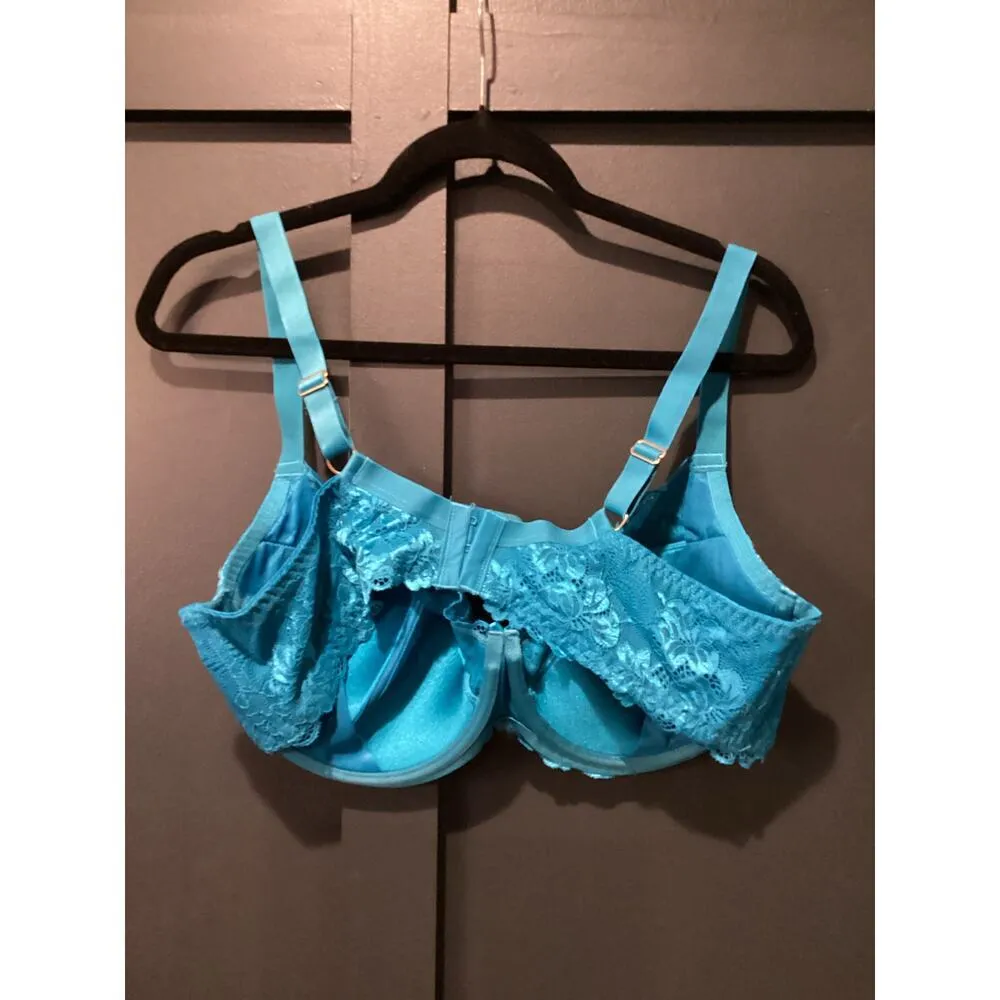 Hips & Curves Underwire Lace Floral T Shirt Bra Blue 40DD style 00201493 new Size undefined - Image 2