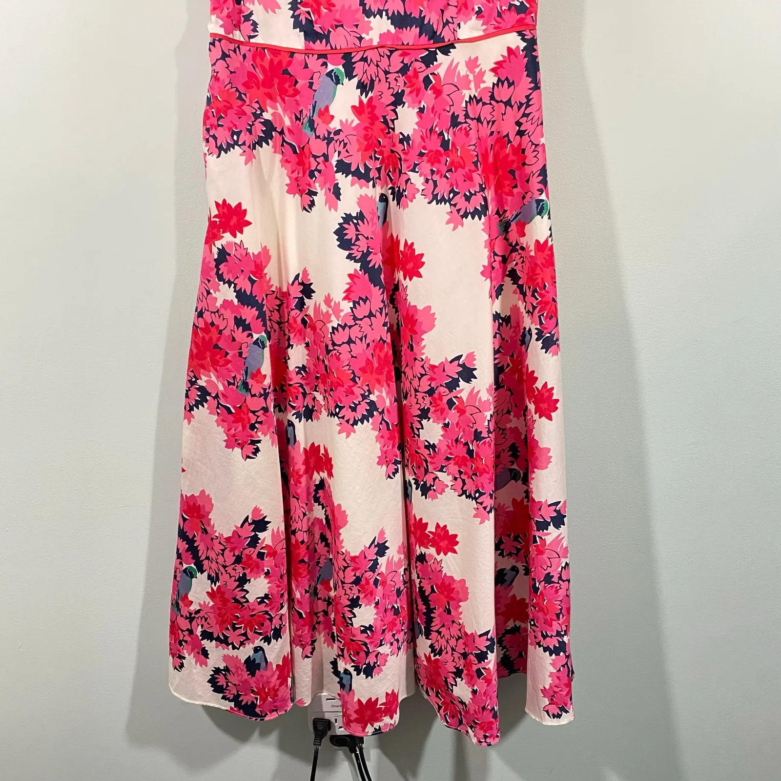 Boden White Pink Floral Birds V - Image 3