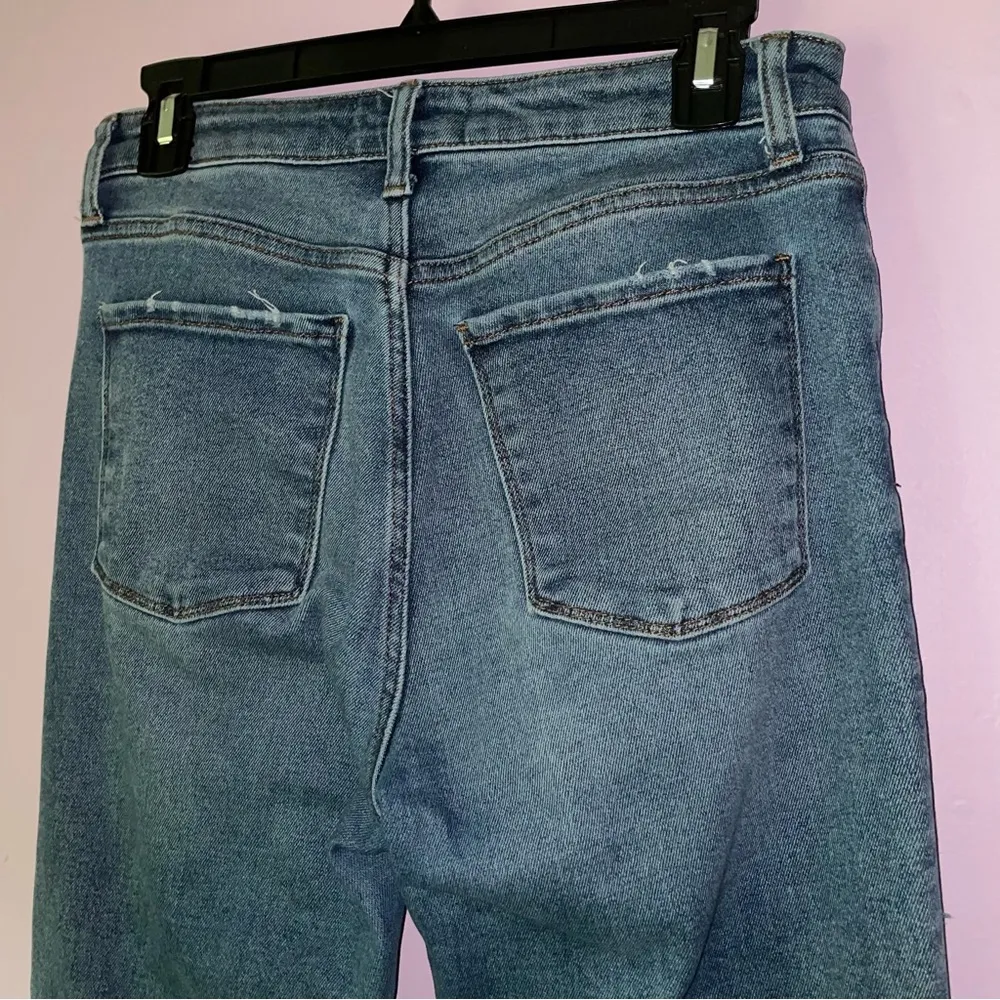 Evereve Size 27 The Ever Straight High Rise Fit Button Fly Medium Wash - Image 7