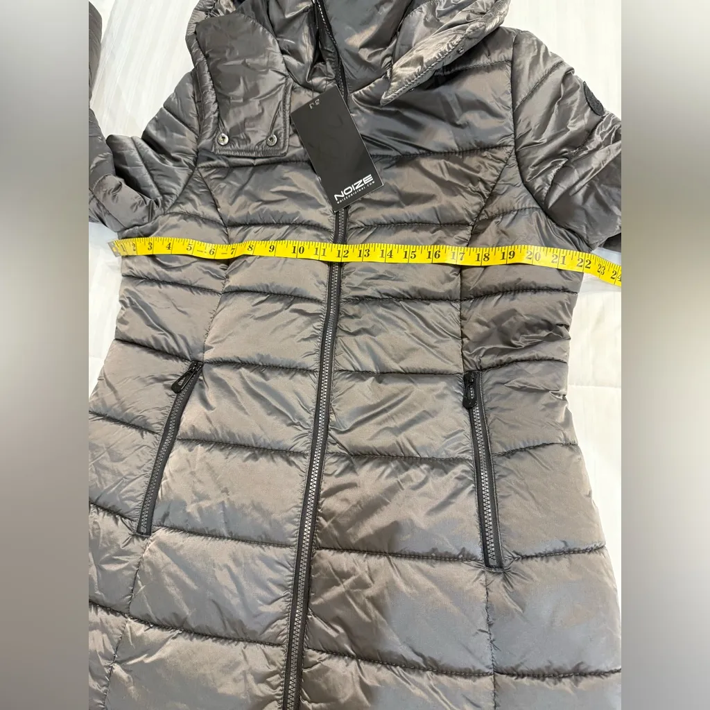 Noise Outerwear Co Women's Gray Mid Length Puffer Jacket with Hood Size XL - Image 11