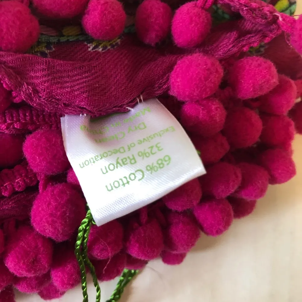 Vera Bradley Scarf Embellished Infinity Scarf w/ Tassel Fringe in Palm Frond NWT - Image 6