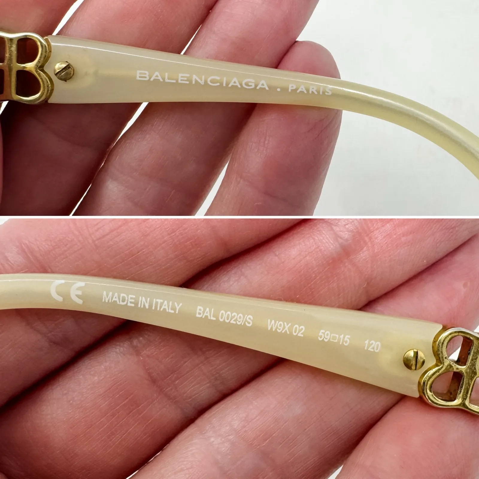 Balenciaga Retro Future Cat Eye Sunglasses ivory BB logo w/ case - Image 8