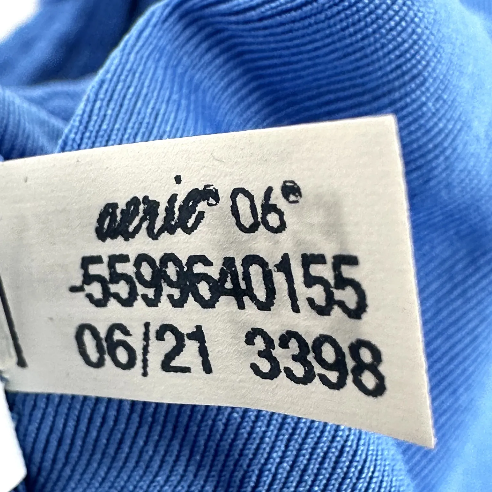 Aerie Textured Bikini Top Padded Scoop Adjustable Strap Baja Blue Medium NWT - Image 6