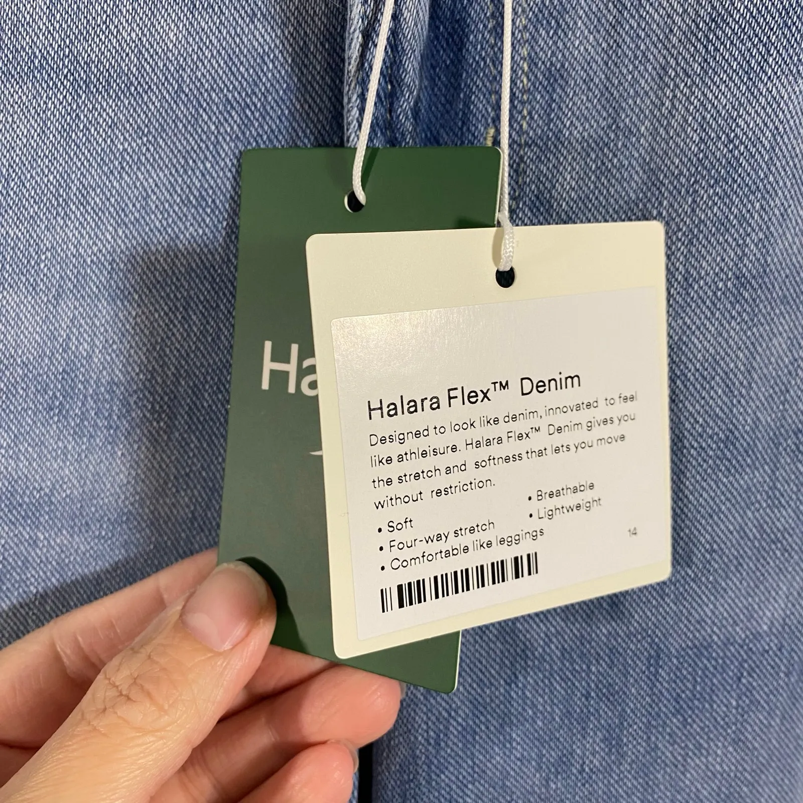 Halara Women Light Blue Criss Cross Waist Wide Leg Jeans Size XL NWT - Image 5