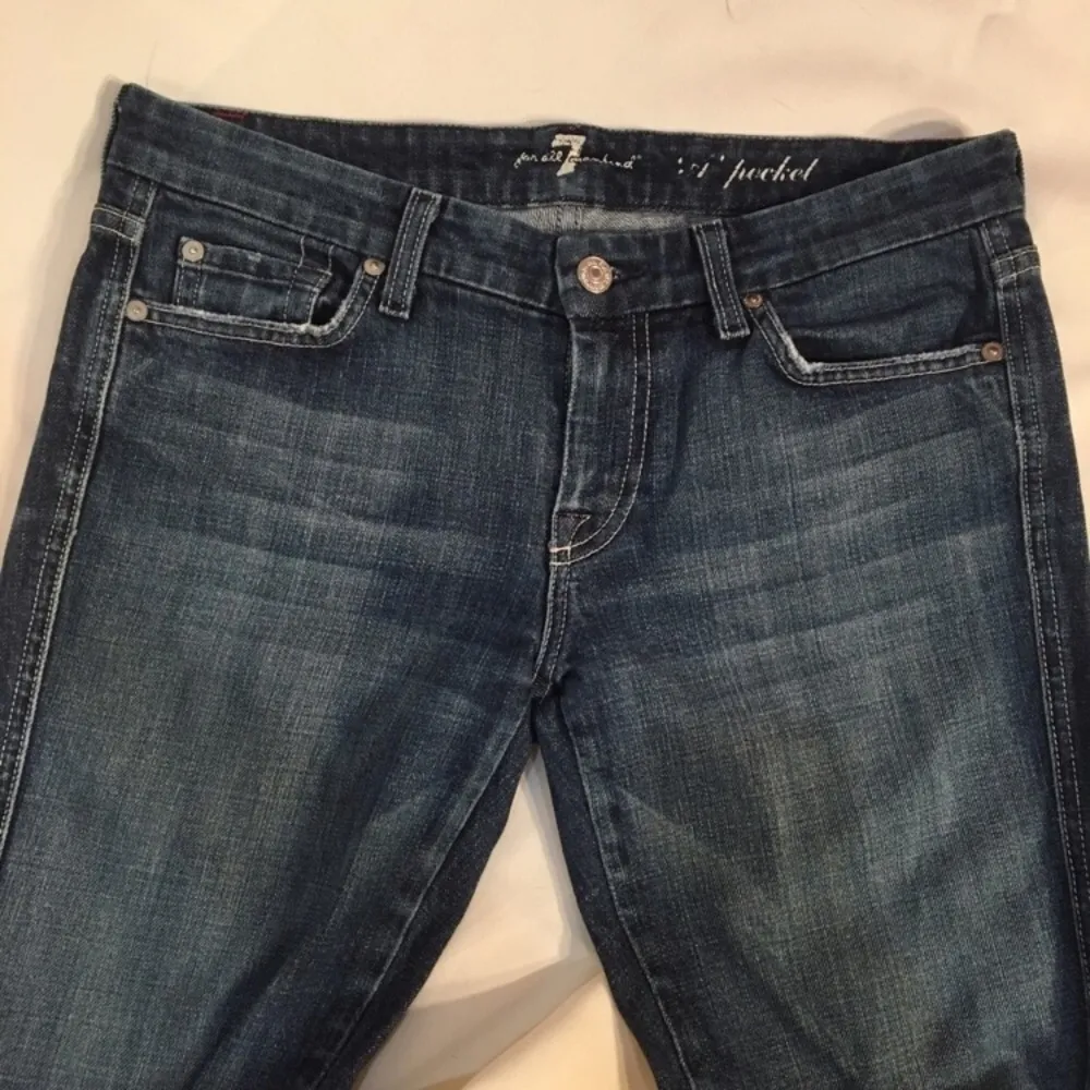 7FAMK Blue Bootcut Low Rise A Pocket Jeans 29 - Image 2