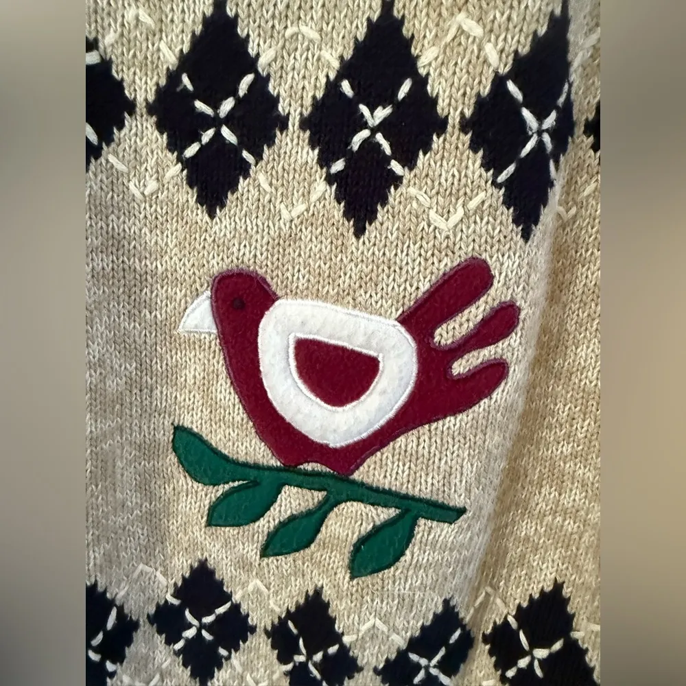 Vintage Christopher & Banks Vest Womens Sz XL Hand Embroidered Bunny Granny - Image 6