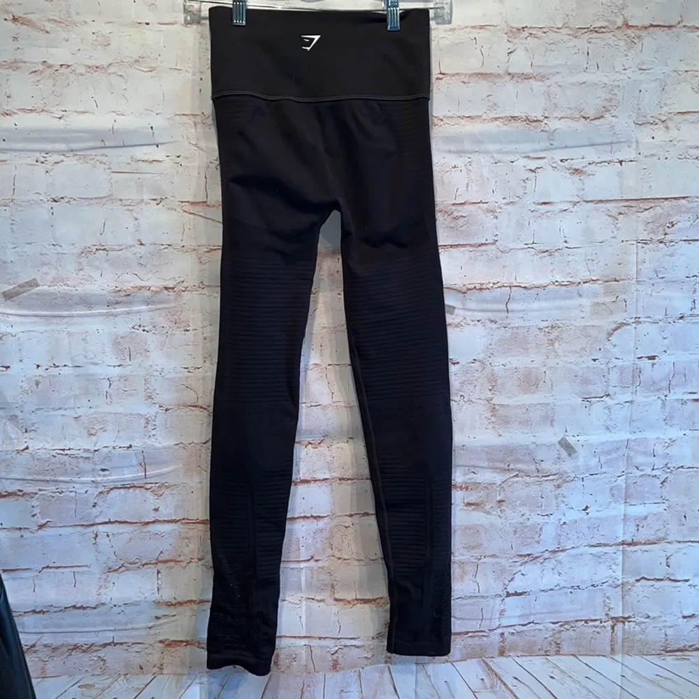 Gymshark energy seamless leggings Black perforated Small tights logo spellout - Image 5