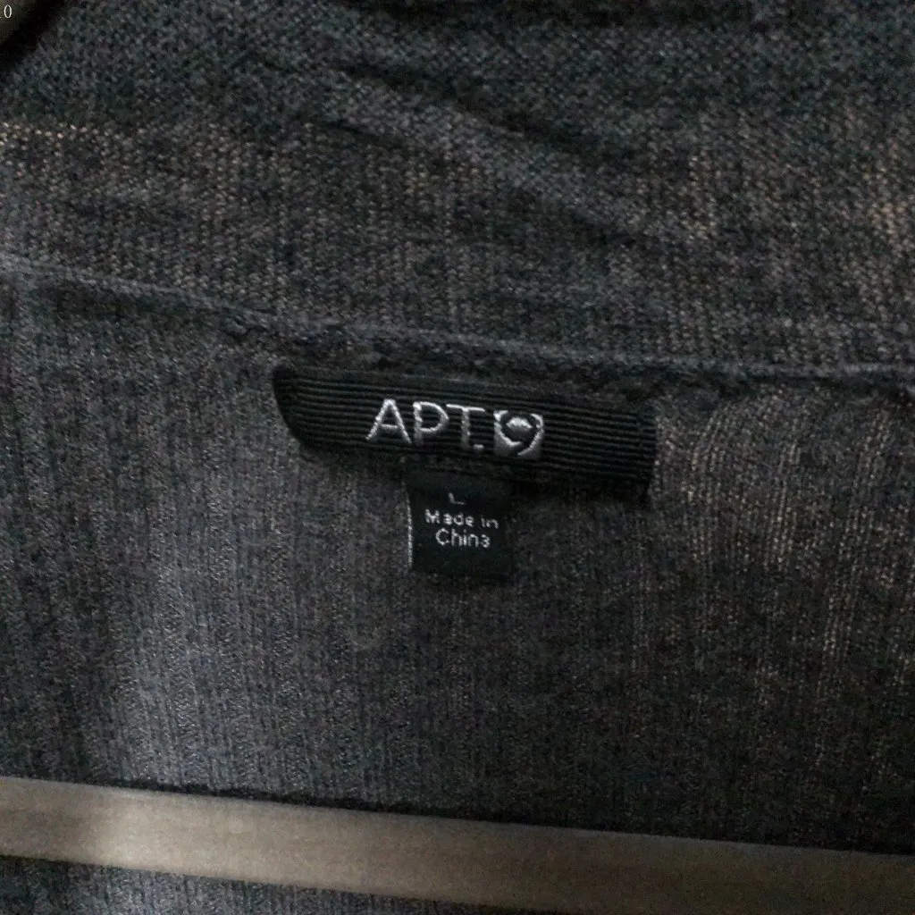 Charcoal Waterfall Open Cardigan w/ Black Block Border - Image 4