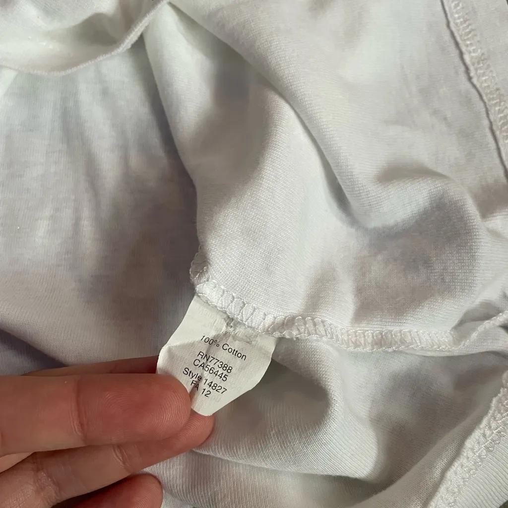 J.Crew  Cotton Long Thin Strap White Tank Top Size Large - Image 4