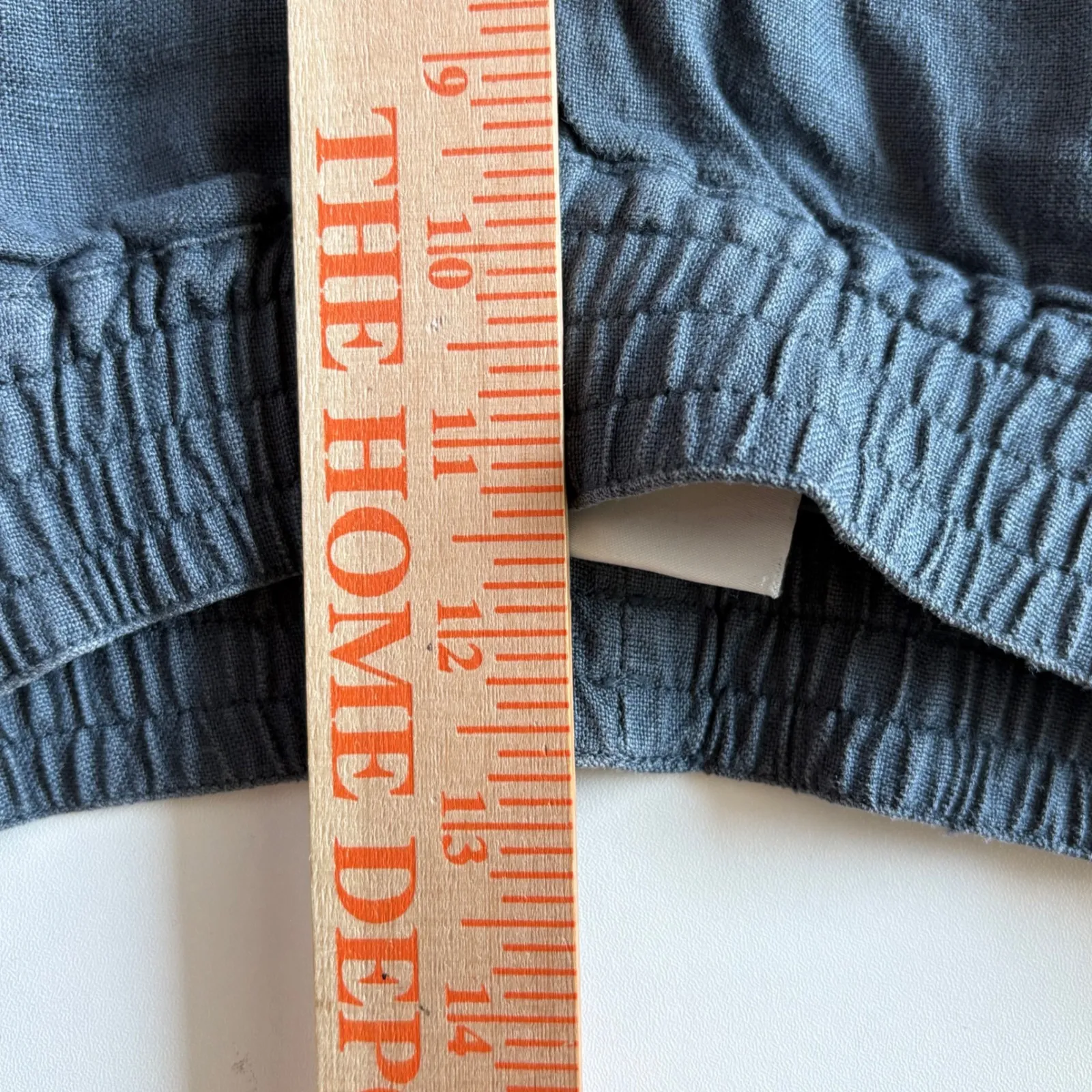 Wrap London Linen Blue Wide‎ Leg Cropped Pants Elastic Waist Womens US 4 - Image 5