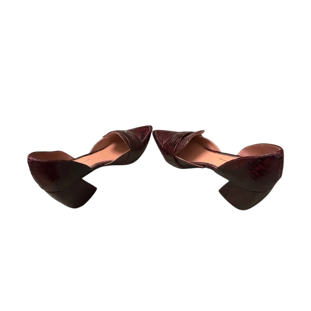 Linea Paolo Cache Burgundy Snakeskin Leather D’Orsay Pumps Women’s Size 5 NWOT Red - Image 10