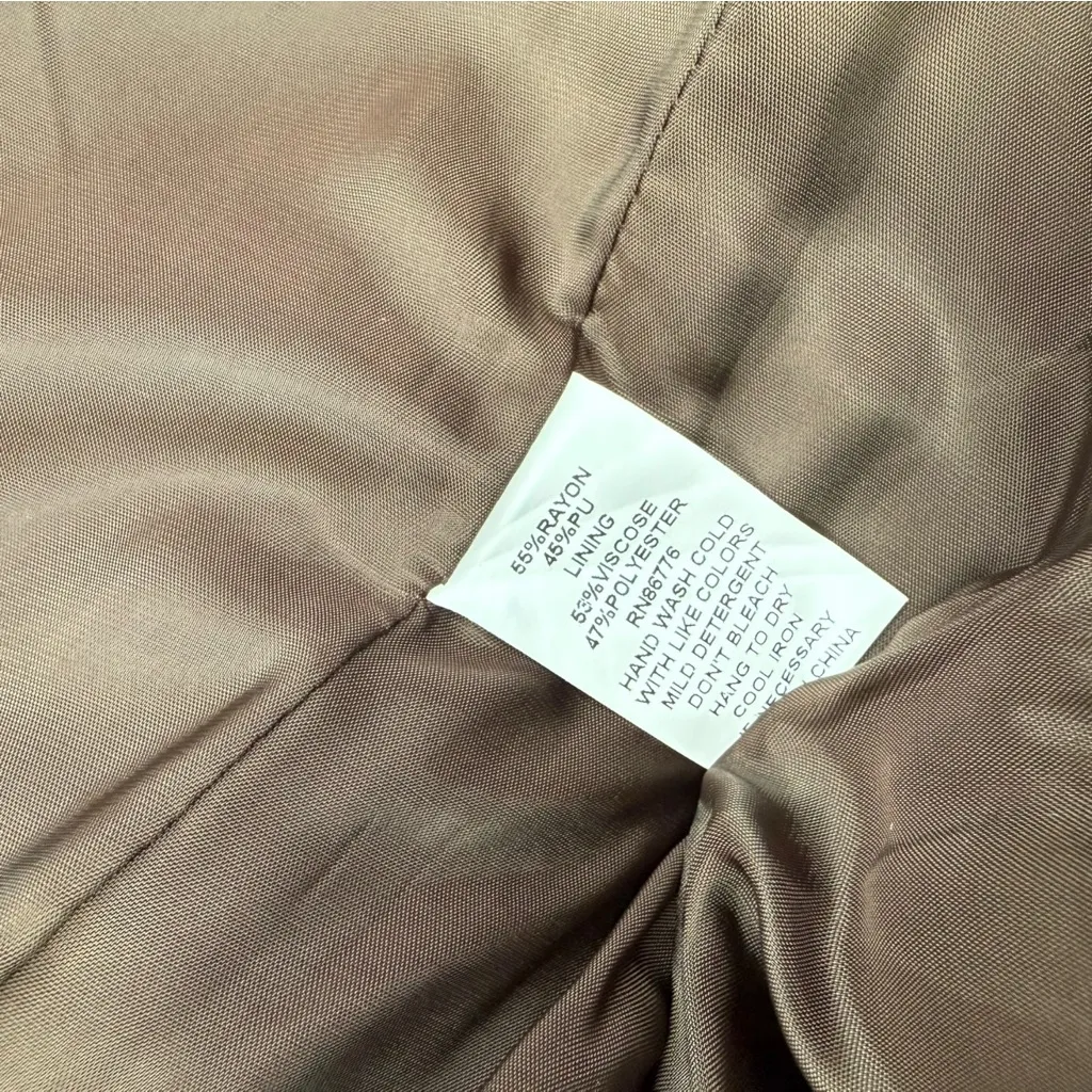 J. Society Brown Vegan Leather Blazer Size S - Image 8