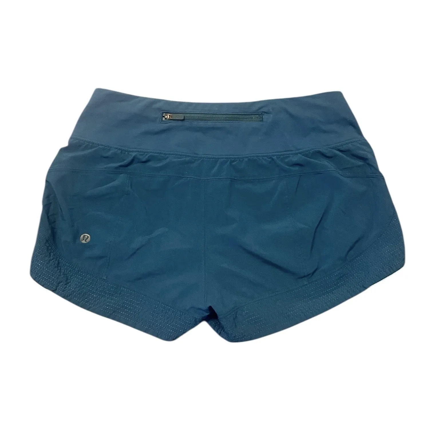 Lululemon Motionful Shorts Womens 4 Tile Blue Running Pockets Athletic - Image 3