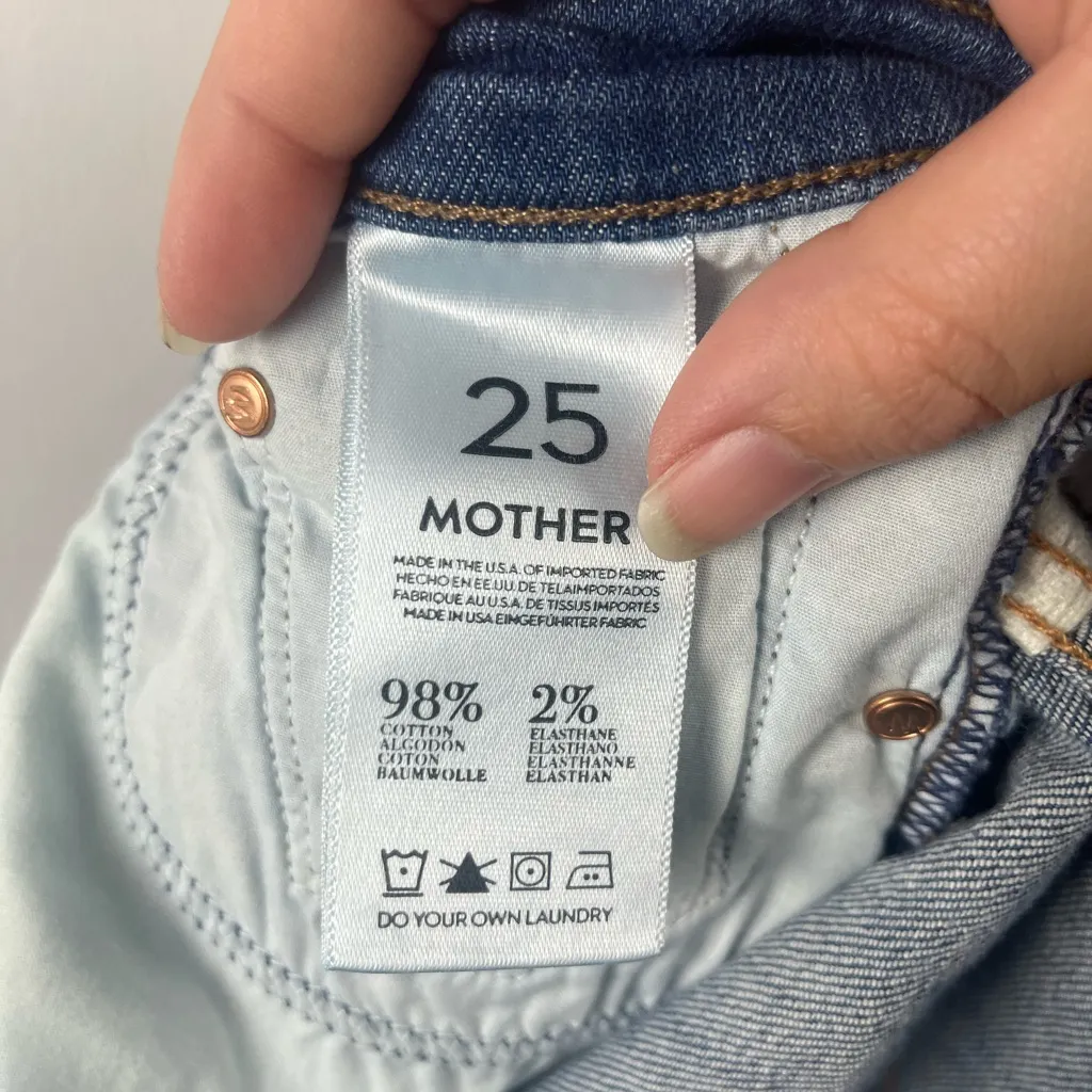 Mother Skinny Not Skinny Tea for Two Light Wash Blue Denim Jeans Size 25 - Image 7