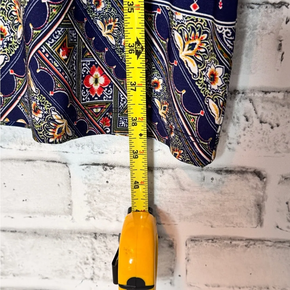 Westport Blue Red 3/4 Sleeve Casual Dress Bohemian boho style size 12 mini dress - Image 6