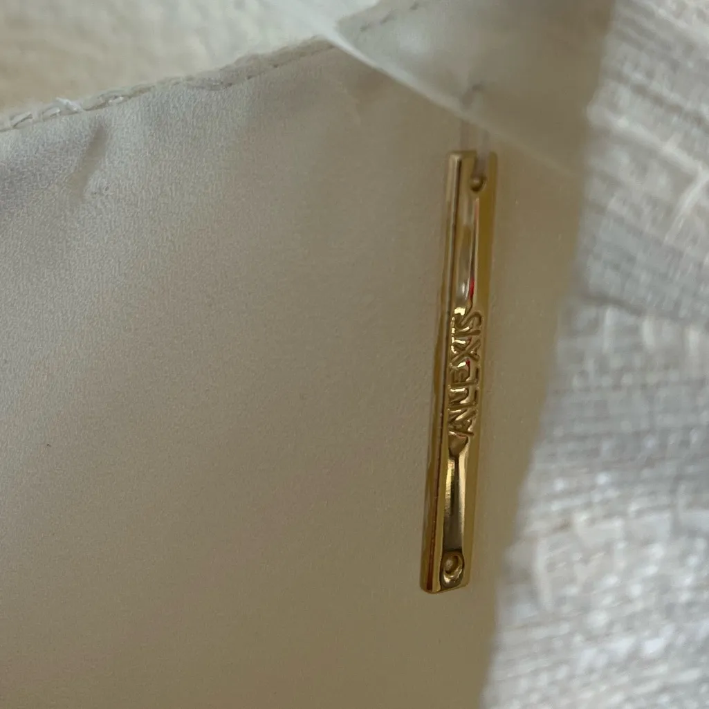 Alexis Elena Dress Ivory XS Bridal Mini Dress Silk - Image 10