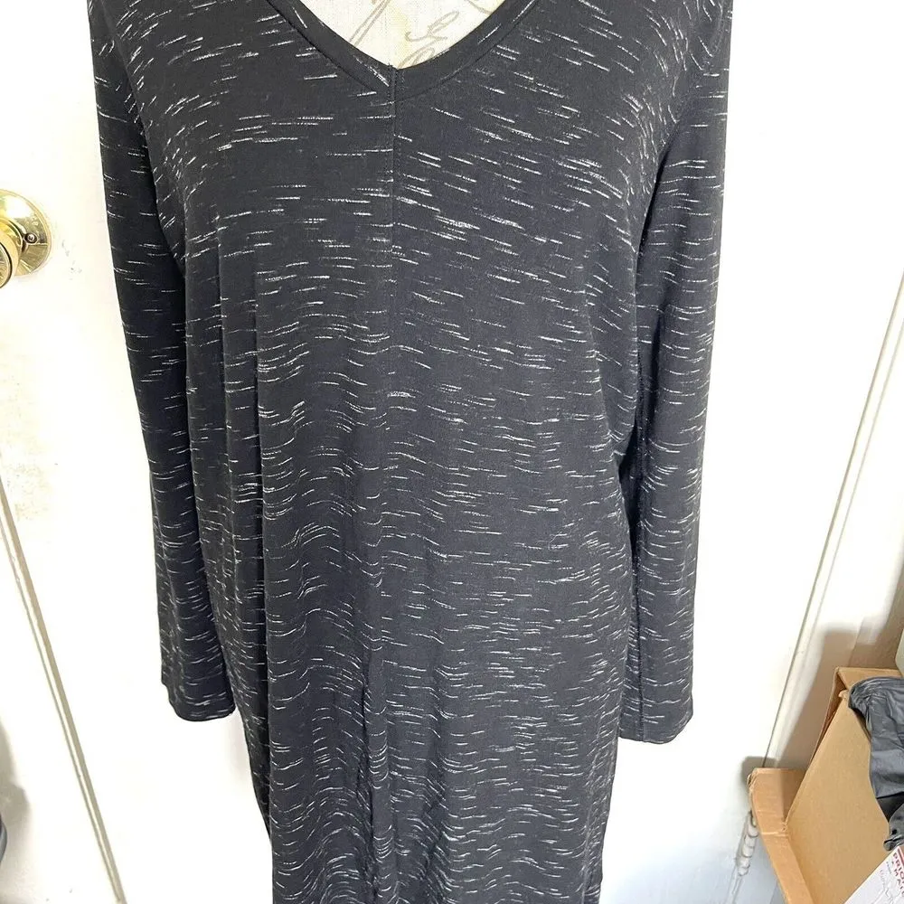 Lilla P Dress Womens Size Large Shift Stretch Long Sleeve Jersey Knit V Neckline - Image 5