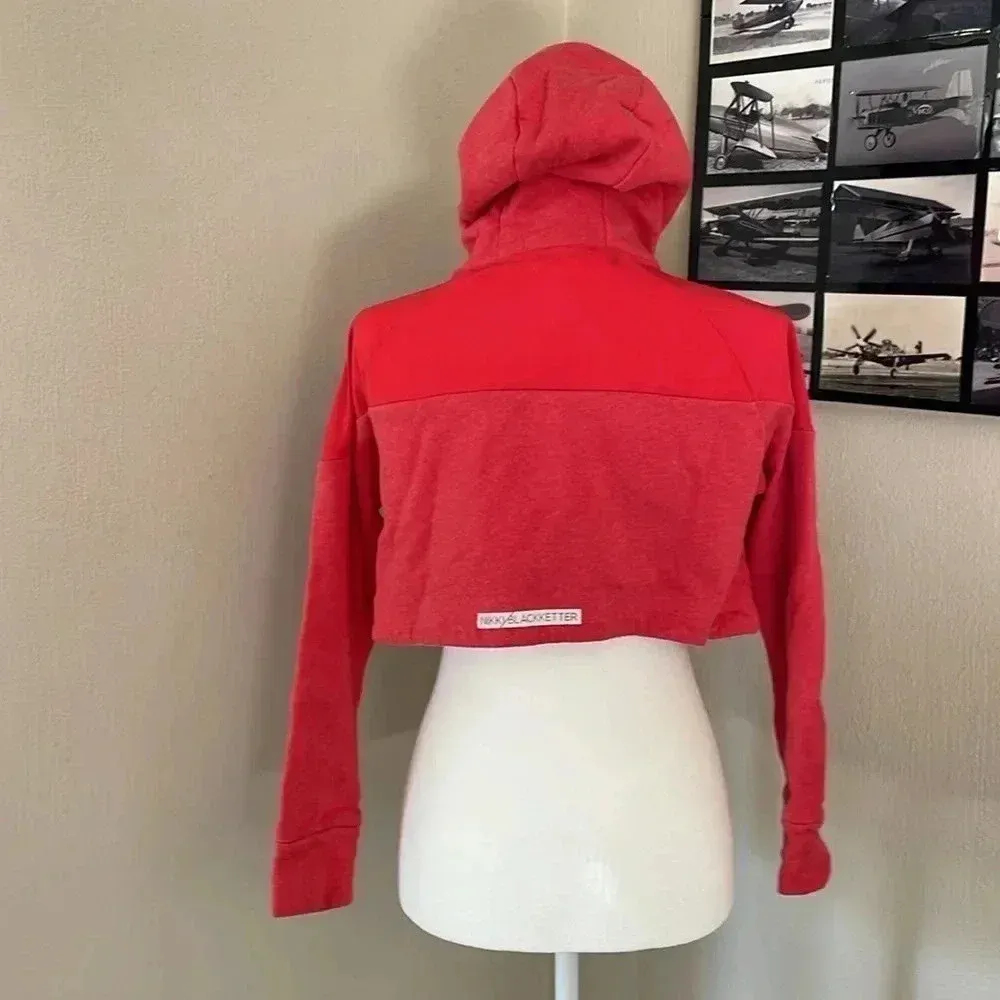 Gymshark Nikki Blackketter Collab Cropped Red Hoodie XS - Image 3