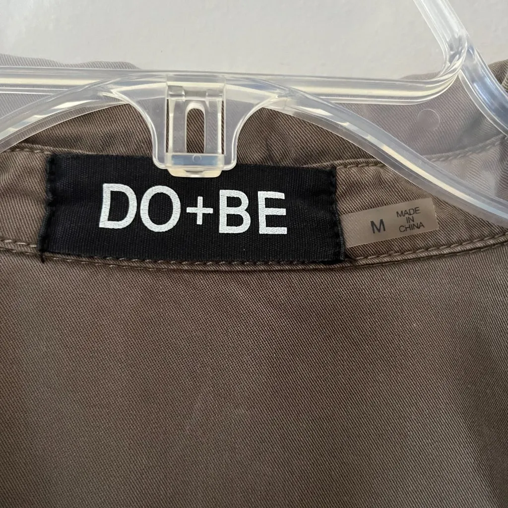 Do+Be Sz S - M Tencel Brown Long Sleeve Lace Up Cord Closure Chest Blouse Shirt - Image 2