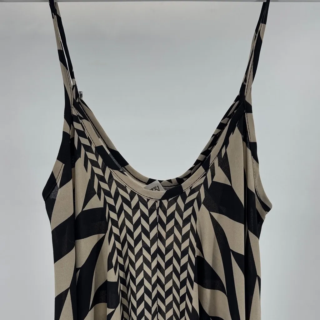 Monaco oversized Chevron Jumpsuit asymmetrical M coverup lightweight S neutral Black - Image 3