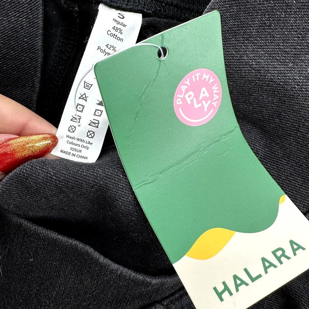 Halara Flex Jeans High Waist Crossover Pocket Stretchy Super Flare Black S NWT - Image 3