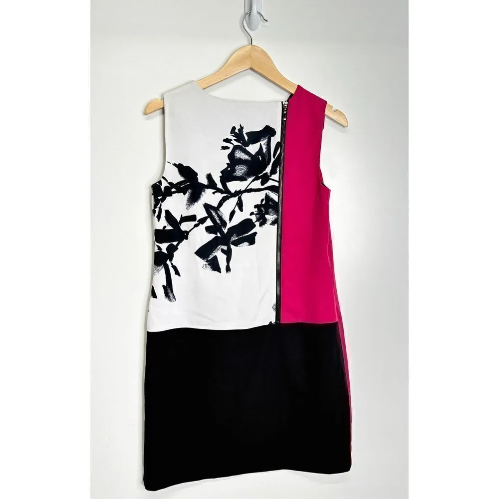 Nine West Dress Womens A-line 6 Colorblock Floral Multicolor - Image 2