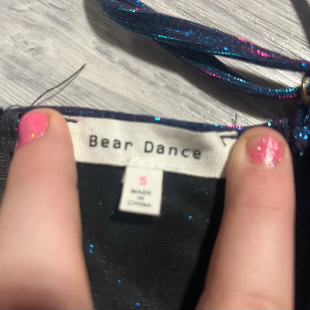 Bear Dance Purple and Blue Sparkly Bustier Top; Small Women’s - Image 2