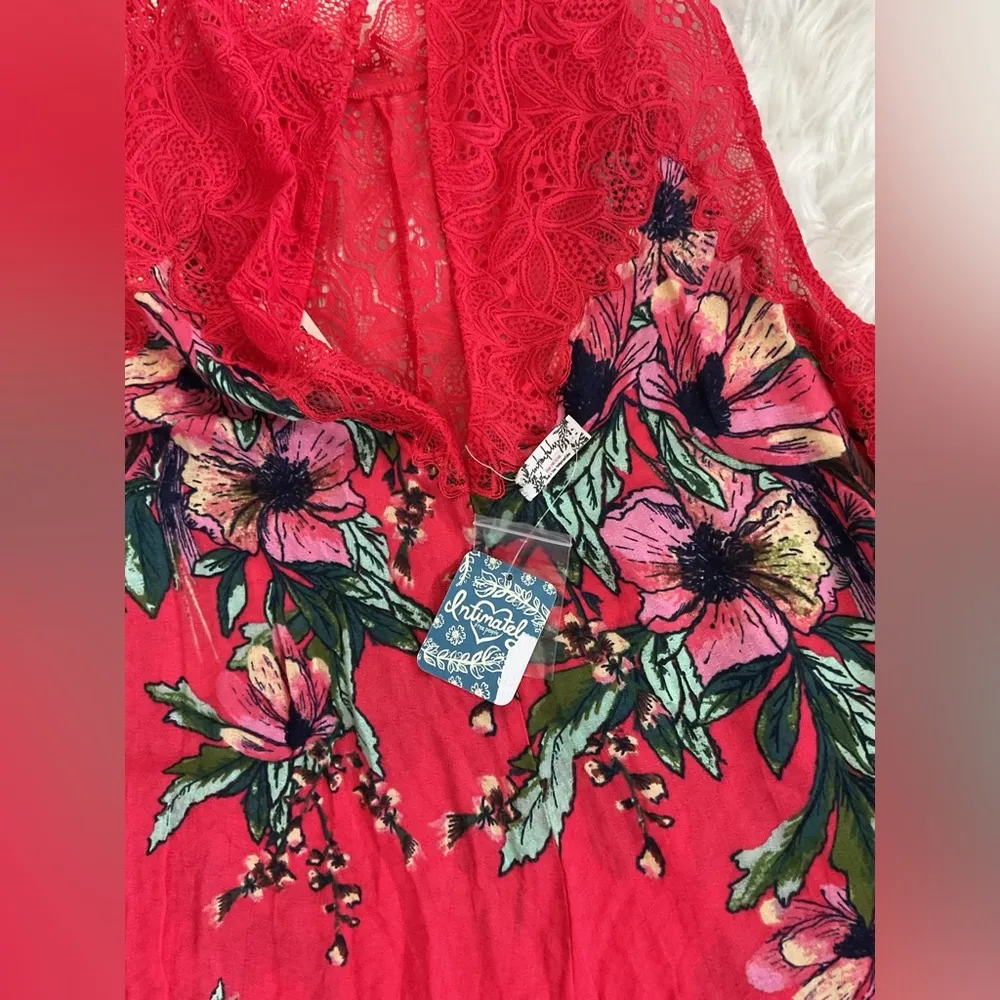 Free People Marsha Printed Slip Dress RED HOT COMBO - Image 7