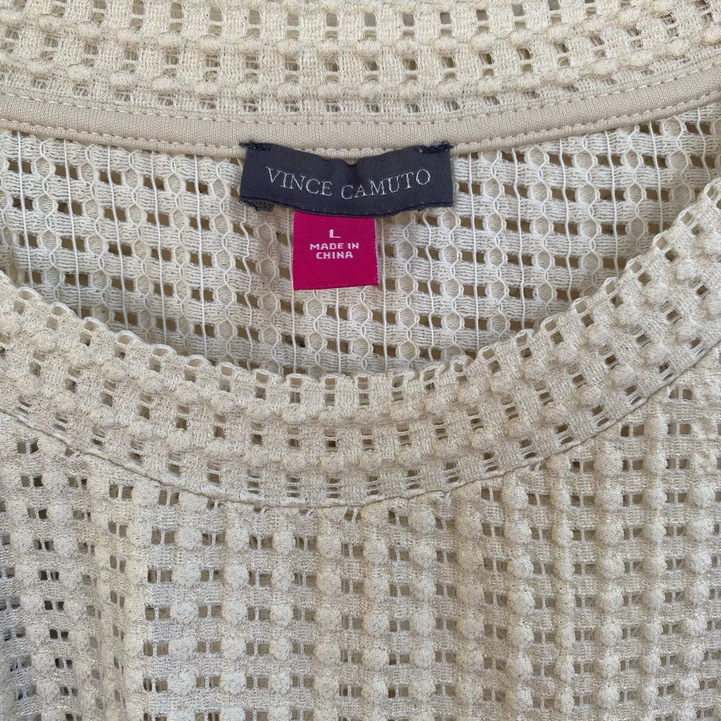 Vince Camuto Beige Textured Knit Top - Image 4