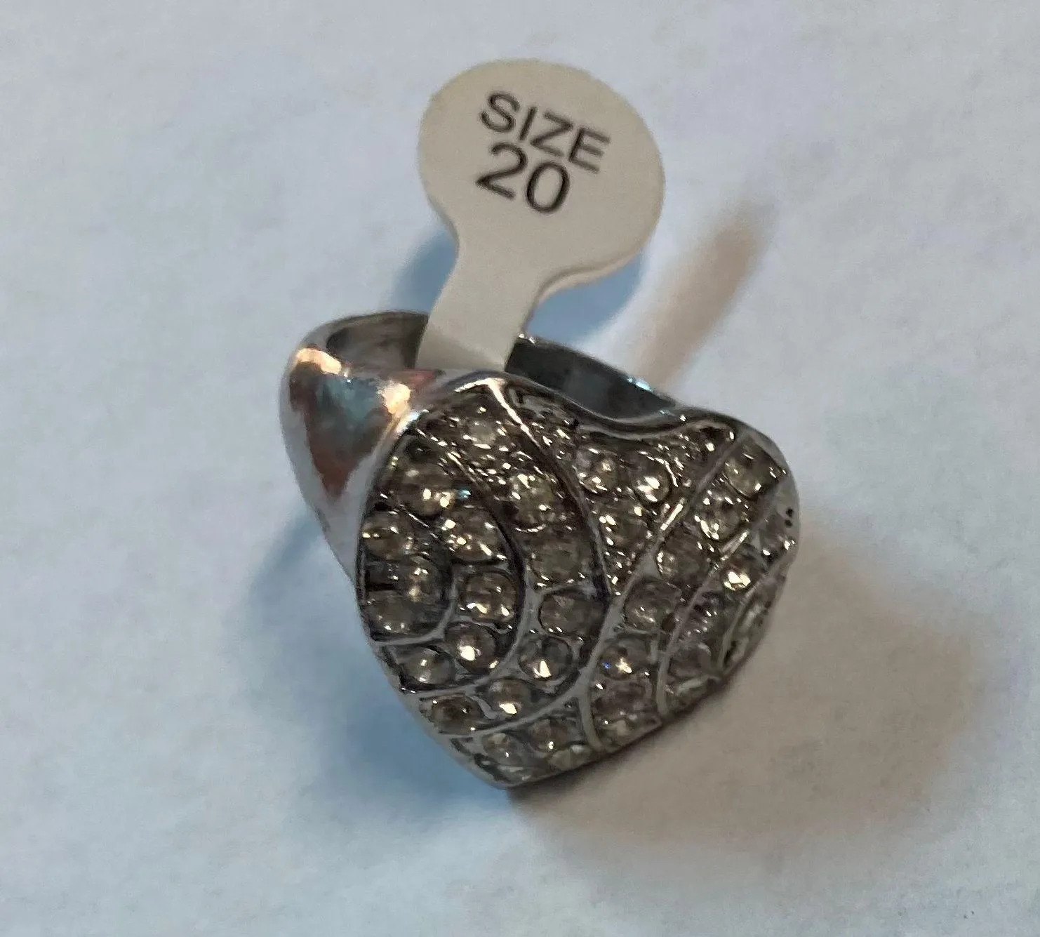 Large Love Heart Shaped Rhinestone Clear Crystals size 10 ❤️❤️❤️ Silver - Image 3