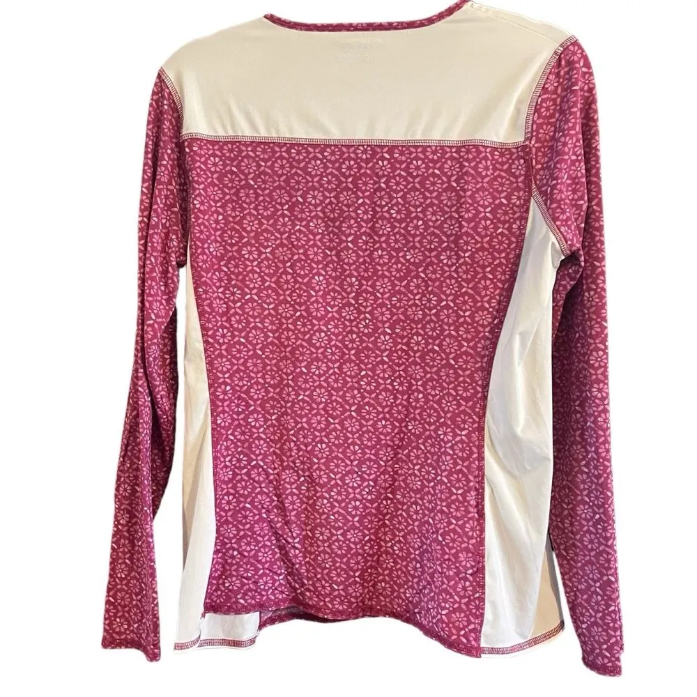 Eddie Bauer	Women's Pink and White Floral Hiking Long Sleeve Shirt - Image 5