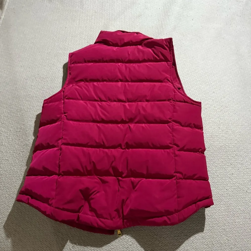Talbots Magenta Blue Down Puffer Jacket Vest Pockets Size Medium EUC - Image 3