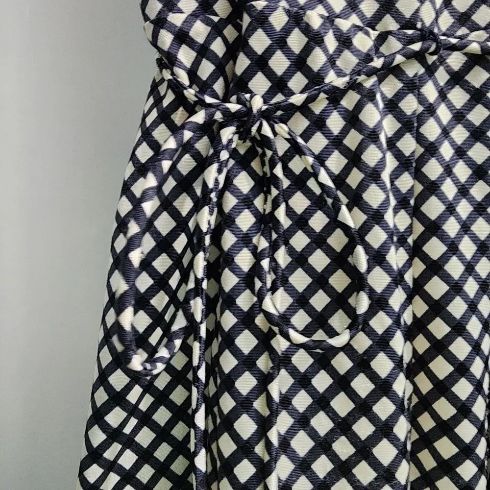 Jantzen Black and White‎ Checkered Summer Swim Dress with Tie Belt Size 12 - Image 3