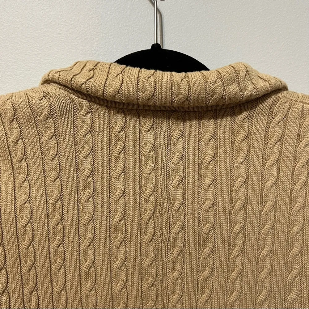 525 America Button Up Blazer Cardigan Vintage Neutral Beige Cable Knit S - Image 4