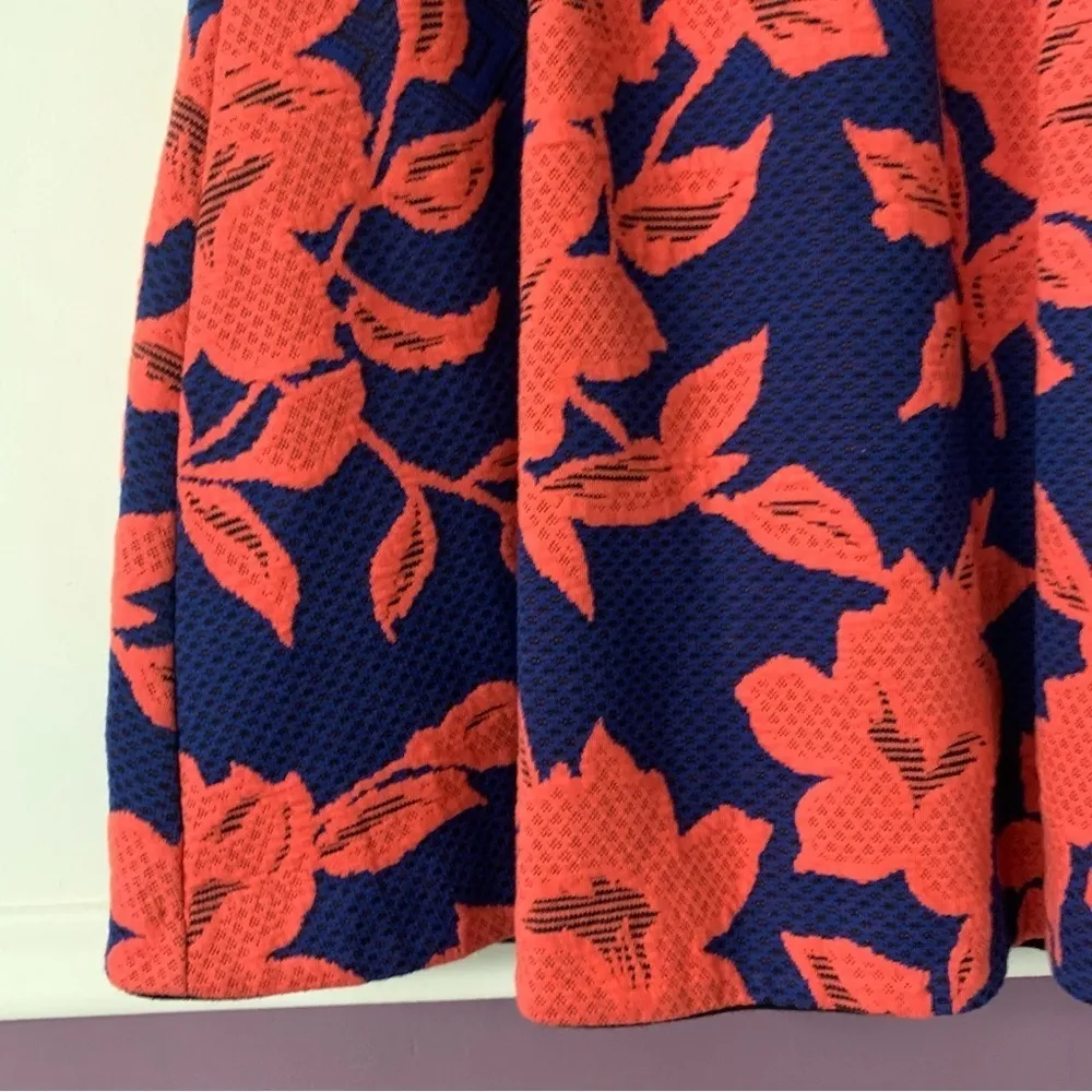 HD in Paris Blushed Blooms Blue/Pink Floral Fit & Flare Jacquard Dress Size L - Image 8