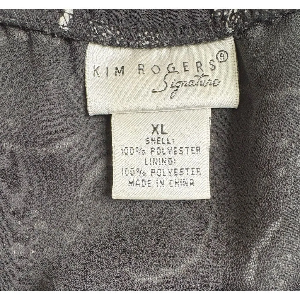 Kim Rogers Signature Women's XL Black Floral‎ A - Image 5