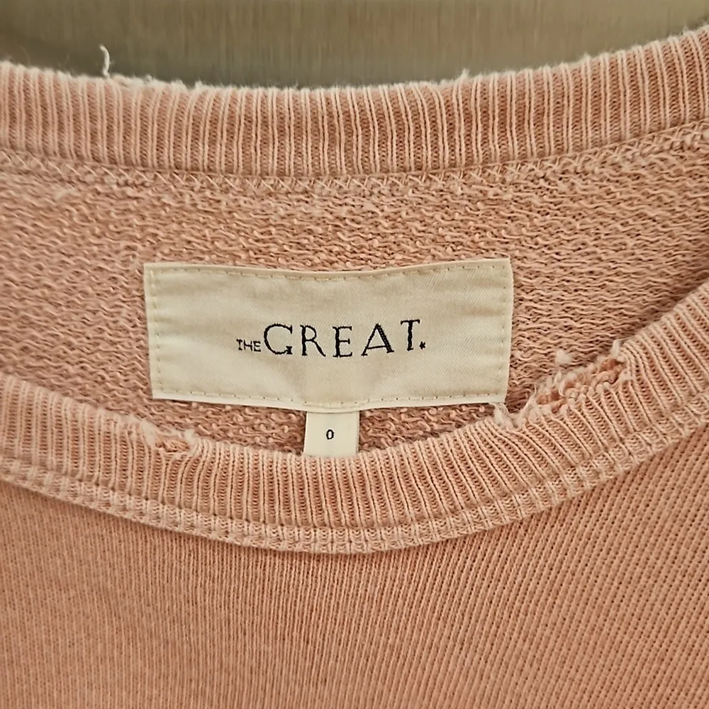 💕THE GREAT The College Sweatshirt Varsity with Jaguar Graphic Washed Pink 0 XS - Image 12