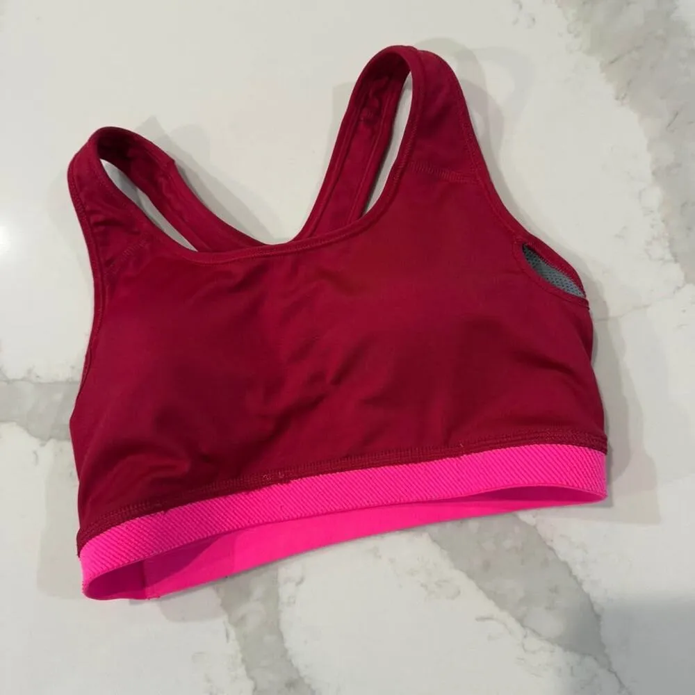 Nike DriFit Sports Bra Padded Racerback Activewear Womens Small Red/Pink Workout - Image 5