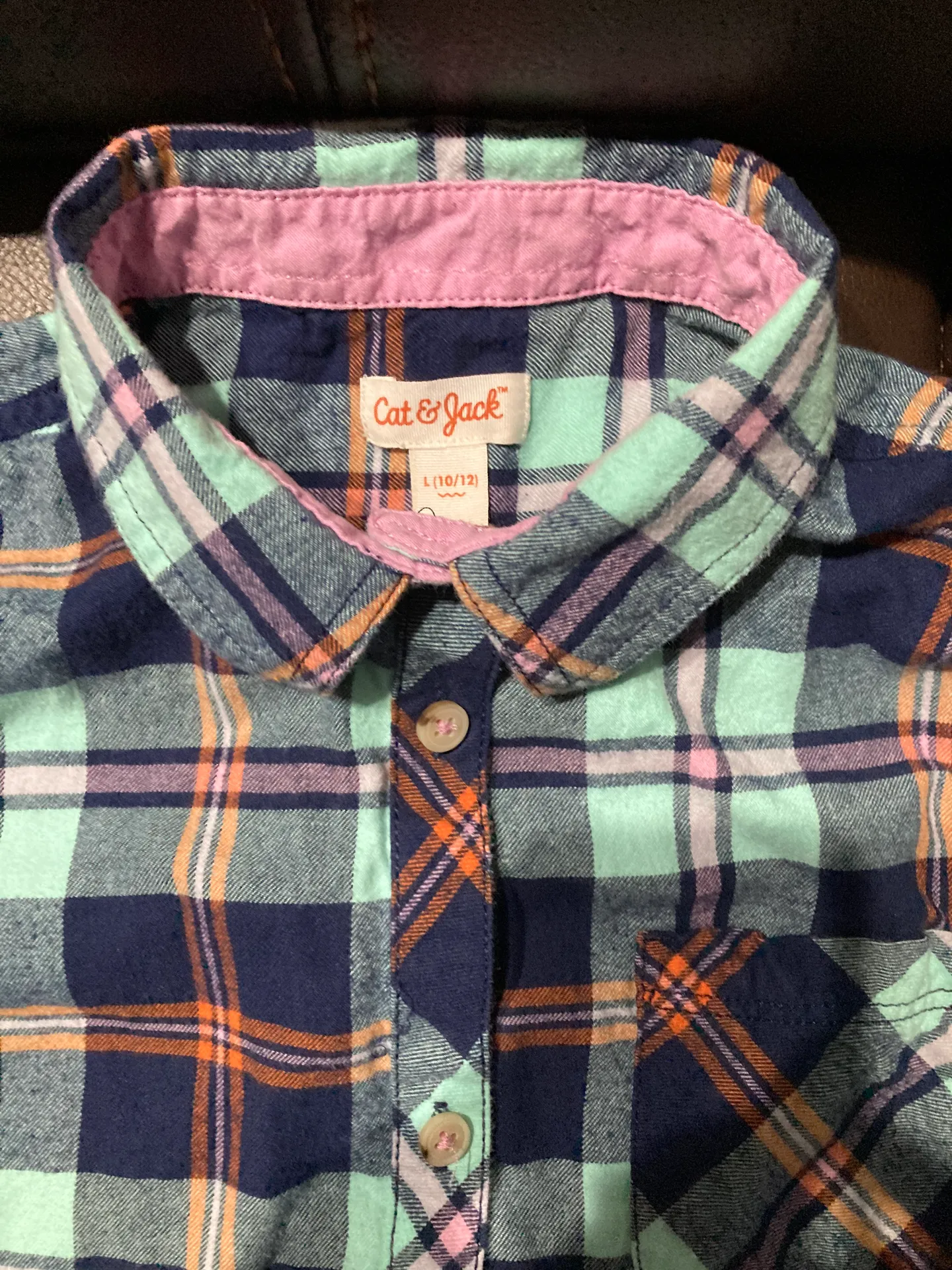 Used Cat &  Girls' Woven Blue Green And orange size L 10/12 - Image 3