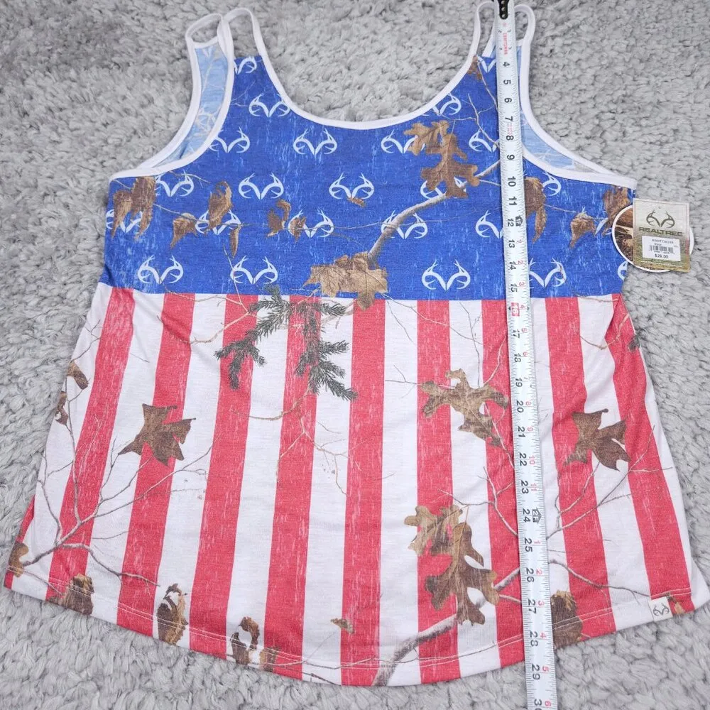 Realtree Patriotic Tank Top Tee American Stars Stripes Flag Sleeveless Size XXL - Image 7