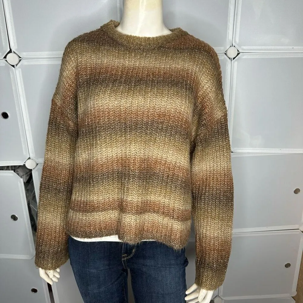 BP. Space Dye Wide Cuff Sweater Brown Raisin Space Dye Size Large - Image 2