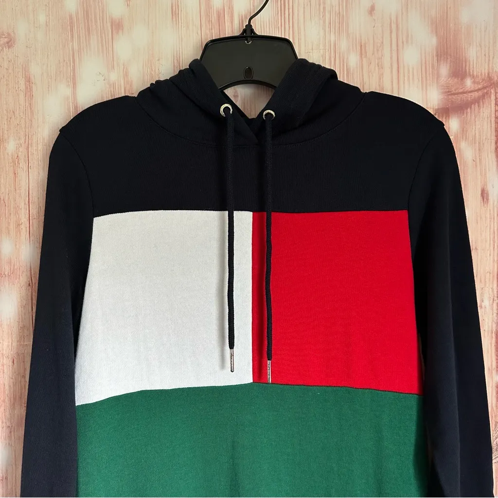 Tommy Hilfiger Navy Logo Sweatshirt Hoodie Dress - Image 4